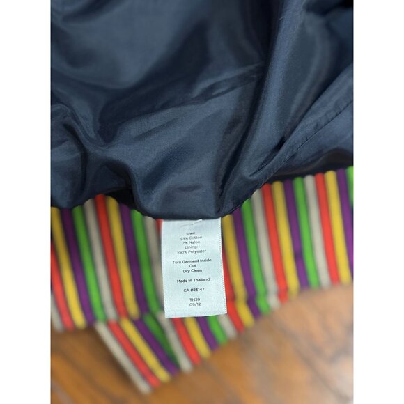 Talbots Multicolor Black Striped Blazer Jacket Womens Size 8 Retron Statement - Picture 9 of 10